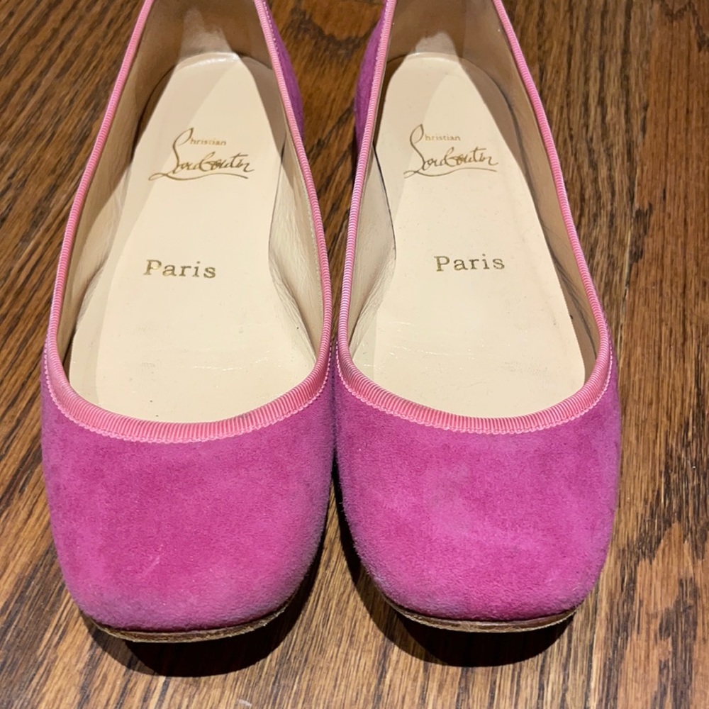 Authentic Louboutin pink Suede Shoes 7.5